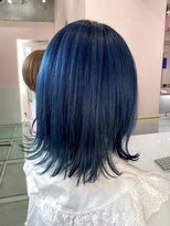 ゲーム バイ アランスミシー 横浜(GAME by Alan Smithee)&nbsp;ネイビーブルー/ダブルカラー/ブリーチ/髪質改善/横浜