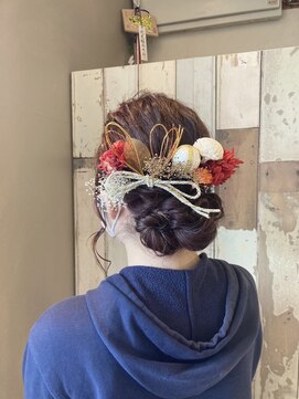 カリテス(XARITES) 成人式ヘアメイクゆるふわアップ髪飾り☆編み込み波ウェーブ