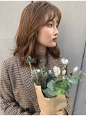 【ベージュブラウン】ゆるふわミディ