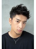 ビジネスツーブロックOK★かき上げトランクスヘアくせ毛風パーマ