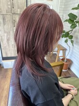 ライフ 住道店(Lyfe) レッドブラウン_ウルフレイヤーボブピンクベージュセミディ_390