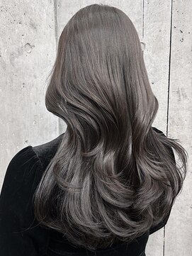 エインアンリー 明治神宮前(AIN.ANLY.) ホワイトグレージュミニウルフデジタルパーマチェリーブラウン