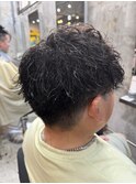 ツイストスパイラルパーマ縦落ちパーマメンズ波巻きパーマ