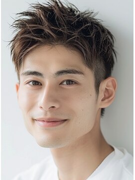 メンズ ルシードスタイル アウラ 松戸市五香(LUCIDO STYLE Aura) アップバング【五香#メンズカット#<理容室>#ブリーチ#眉毛】