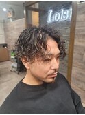 スパイラルパーマ×メッシュカラー