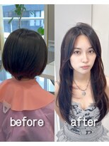 ガルボヘアー 心斎橋店(garbohair)&nbsp;心斎橋プルエクステ韓国レイヤーカット耳掛けスッキリロング