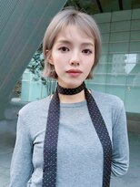 フリティ 大阪西梅田店(friity)&nbsp;オリーブミルクティーカラーベージュボブブリーチレイヤー心斎橋