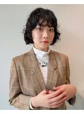 レイヤーボブパーマ外国人風パーマ顔まわりレイヤー