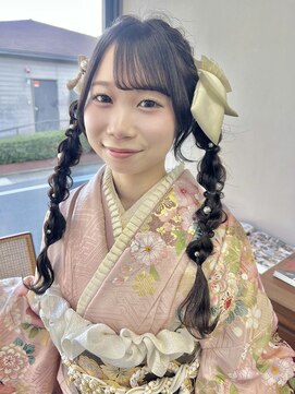ヘアー アイス 御器所本店(HAIR ICI) 小顔見せ◎成人式卒業式ヘアセット韓国風ツインアレンジ