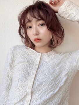 カバーヘア ブリス 大宮西口(COVER HAIR bliss) インナーカラーピンク×レイヤーパーマ/大人ガーリー/p大宮