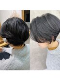 30.40代にオススメ×【前髪なしのひし形ショート】