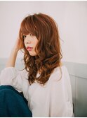 セミウェットウェーブ♪前髪♪ココアブラウン