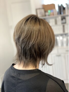 ツムグ 代官山店(TUMUGU) 大人可愛いボブルフ白髪ぼかし脱白髪染めショコラベージュ