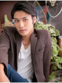 デコ出し＆黒髪でかき上げツーブロックm1川口20代30代40代