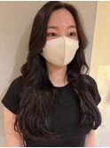 諏訪葵/かきあげロング巻き髪/ダークラベンダーピンク/30代/40代