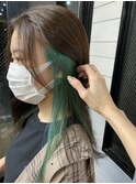 ベージュ×グリーンイヤリングカラー♪♪