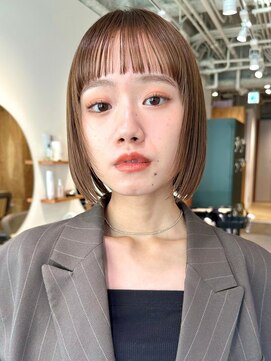 ノイカーム(noi Calm) ショートカットショートボブミルクティーベージュカラー前髪あり