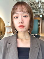 ノイカーム(noi Calm) ショートカットショートボブミルクティーベージュカラー前髪あり