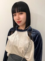 シーン(SCENE)&nbsp;ダークアッシュ　切りっぱなしボブ　ワイドバング【天神/今泉】