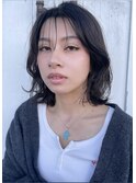 20代30代レイヤーボブ透明感グレージュシースルーバング