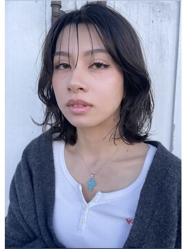 ムード マグ レーベル 南松本(MOOD Mag Label) 20代30代レイヤーボブ透明感グレージュシースルーバング