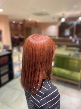 インパークス 草加店(INPARKS) オレンジ髪質改善ボブ顔まわりレイヤー【草加店】