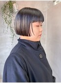 ワイドバング前髪カットパッツンボブショートボブカット