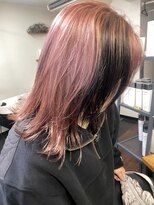 ヘアスタジオハレ(hair studio HALE)&nbsp;【ブリーチあり】フラミンゴカラー×ブラックライン
