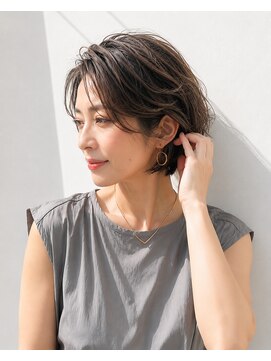 アッシュ 学芸大学店(Ash) ショートボブ/大人女性/モカベージュ/白髪ぼかし/脱白髪染め