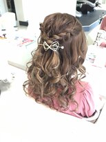 カイム ヘアー(Keim hair)&nbsp;あみこみハーフアップ/ヘアアレンジ/ヘアセット/結婚式/二次会