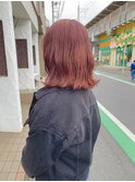 イメチェンヘアスタイルベリーピンク 切りっぱなしボブ 下総中山
