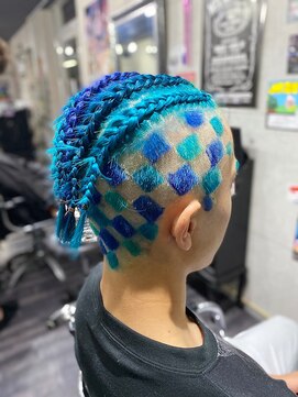 ミミック (mimic) 【派手髪】blue×turquoise×light blue【イベント用】