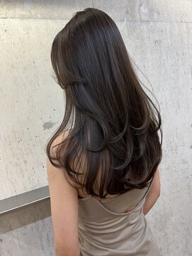 サイン 表参道(SIGN) レイヤーカットグレージュカラーデザインカラーシルキーベージュ