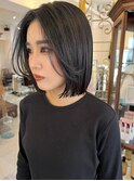 切りっぱなしボブ レイヤー 艶髪 黒髪 髪質改善