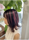 コントラストハイライト×ピンク