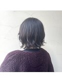 前下がりボブ艶カラーアッシュブラウン
