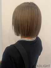 ソーエン バイ ヘッドライト 釧路若松店(soen by HEADLIGHT) ワンレンショートボブ×シルバーグレー×小顔ホワイトグレージュ