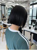 黒髪カタログ/ボブルフ/小顔に見せるヘア/ワンレン