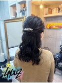【ヘアセット】サイドねじりハーフアップ　茅ヶ崎ヘアセット
