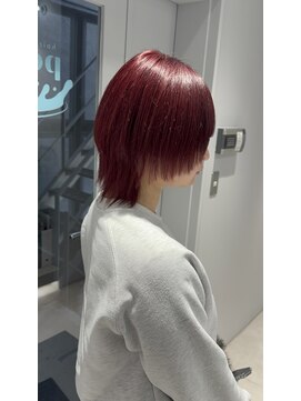 ポプルス(popls) 中性ウルフ/ショートウルフ/赤髪ウルフ/ワインレッド/ボルドー