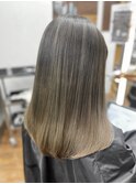 バレイヤージュグラデーションオリーブベージュ