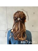 結婚式ハーフアップスタイル