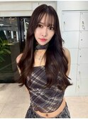 K16ロング韓国レイヤーカットハッシュカット透明感ブリーチなし