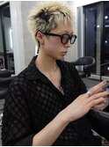 スパイキーショート/ブリーチデザイン/メンズカラー/渋谷