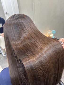 ファビ 渋谷(Fab) くびれヘア/暗めカラー/アプリコットオレンジ/縮毛矯正