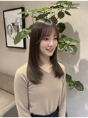【縮毛矯正×韓国風レイヤー×オリーブベージュ】