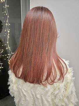ヘアー アイス 御器所本店(HAIR ICI) 美髪ストレート×髪質改善◎艶髪ロングオレンジベージュ