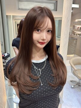 ディーバ 横浜(D.I.E.V.A) 20代30代韓国ヘア顔周り小顔レイヤー髪質改善ブラウングレージュ