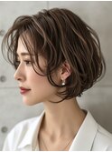 【50代60代】大人似合わせショート／白髪ぼかし／髪質改善