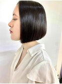 大人可愛い艶感ボブ★黒髪/20代/30代/前下がりボブ/肩ライン